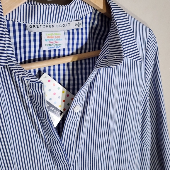 Gretchen Scott Blue and White Checkered Shirt - Picture 5 of 6